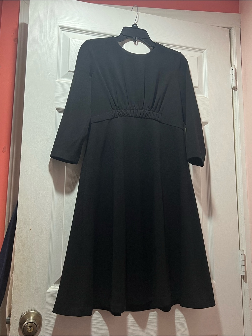 Calvin Klein Black A-Line Midi Dress with Empire Waist